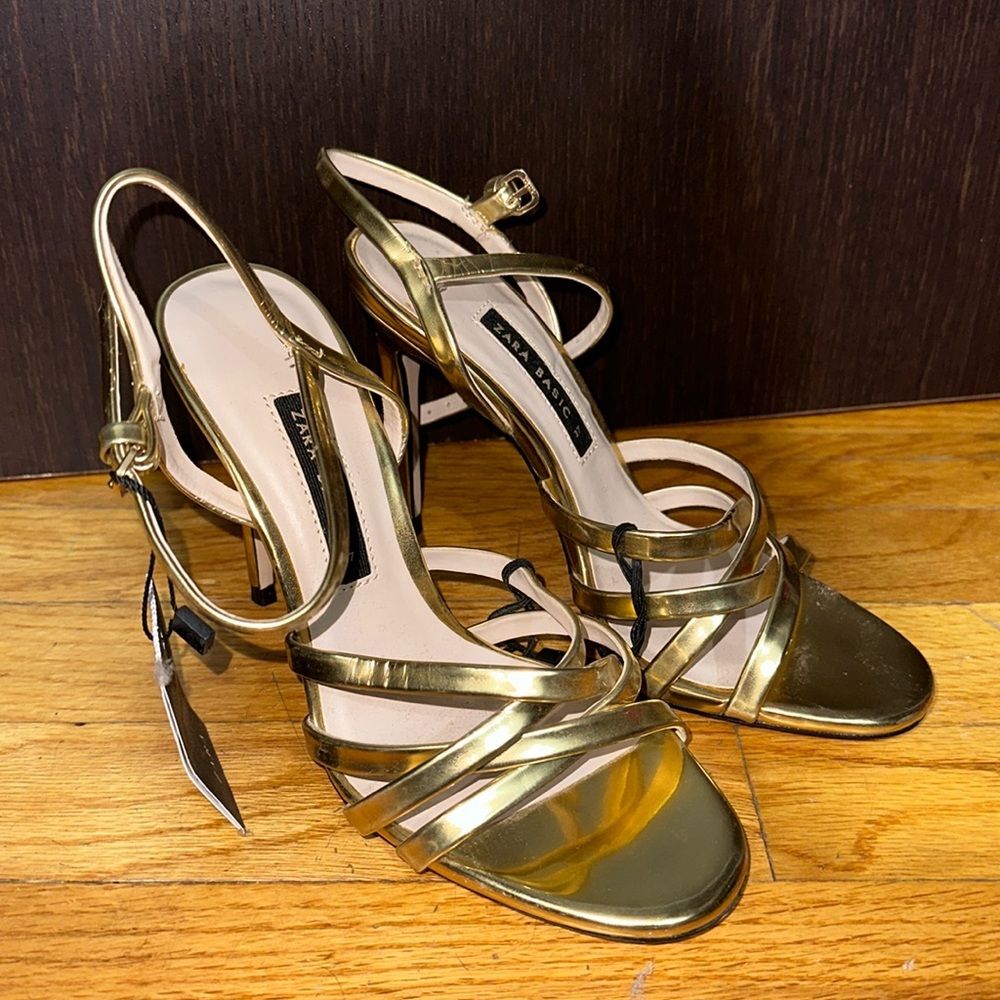 Zara gold heels